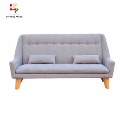 Modern leisure fabric upholstered wood base two seaters home sofa set apartment restaurant hotel living room  sofa