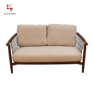 Hospitality furniture modern solid  wood sofa with cushions