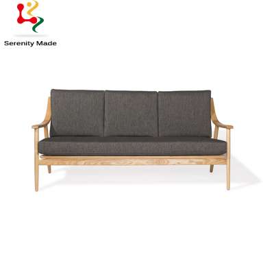 Modern design wooden frame fabric upholstered living room sofa 3 seaters sofa bed for home furniture